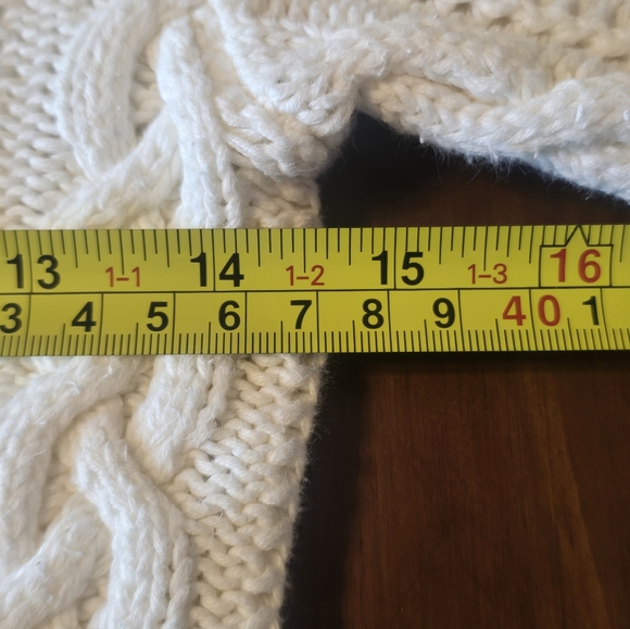 Lauren Ralph Lauren Cream Cotton Cable Knit Sweater 3/4 Sleeve Petite Small - Picture 5 of 7